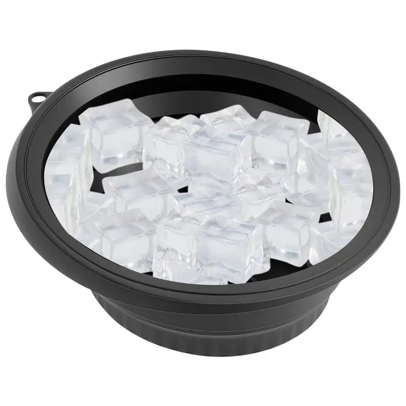 Face Ice Bath Bowl Foldable Basin Silicone Reusable Foldable Cooling Washing Basin with Build in Cube Tray for Facial Roller